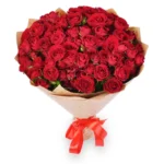 Букет из 21 кустовой алой розы премиум